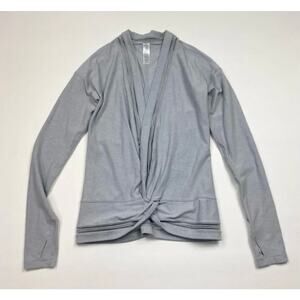 Ivivva Girls on The Move Long Sleeves Twist‎ Shrug Wrap Top Casual Gray Size 10
